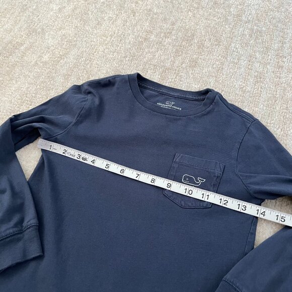 Vineyard Vines Girls Boys Blue Long Sleeve Whale Graphic Tee Shirt Top 6 - Picture 6 of 9